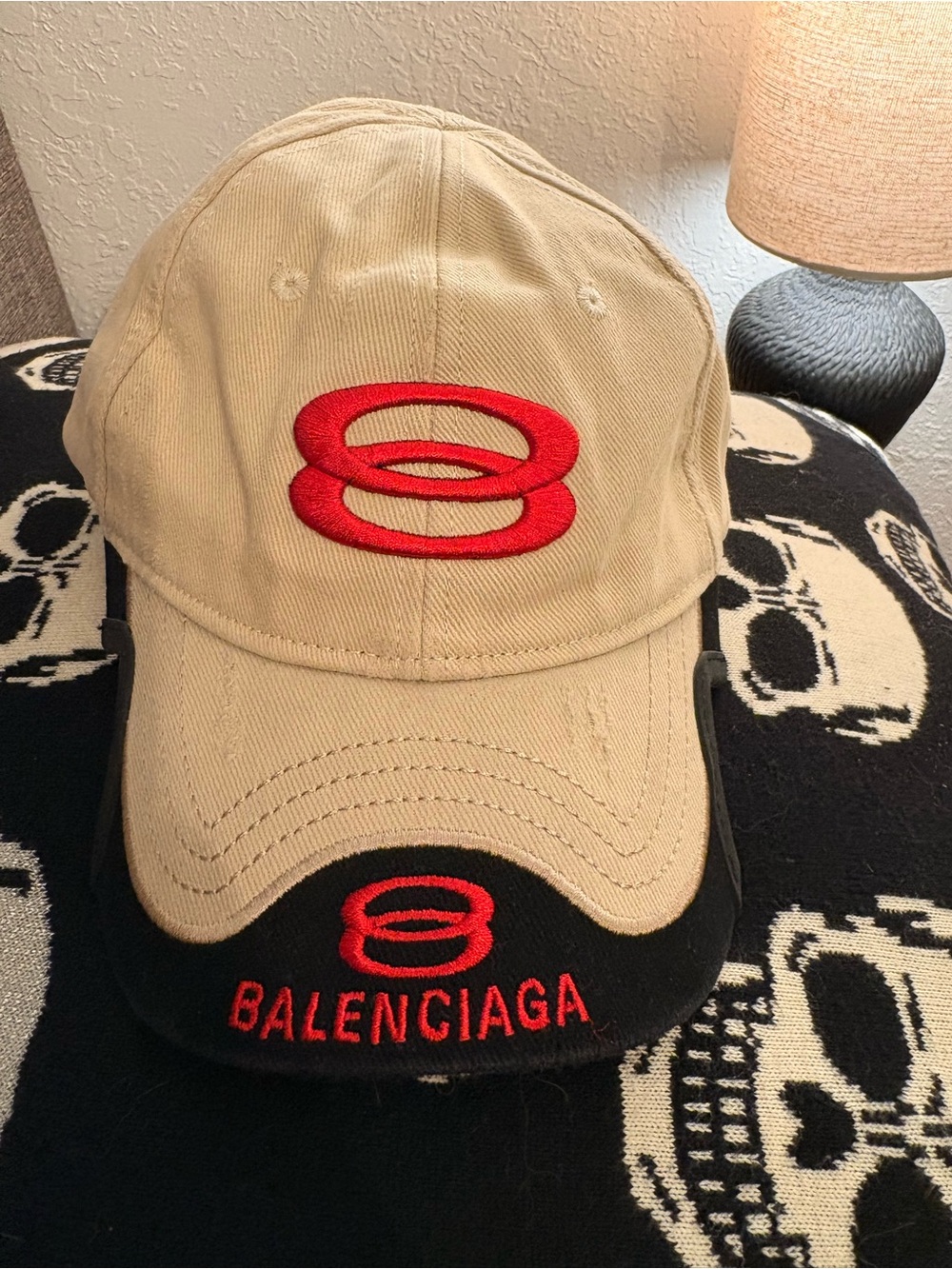 Balenciaga Unity Beige Cap with Black Label